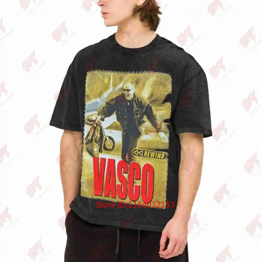 Vintage Vasco Rossi Rewind 99 Vintage Washed Tee Pure Cotton T-Shirt