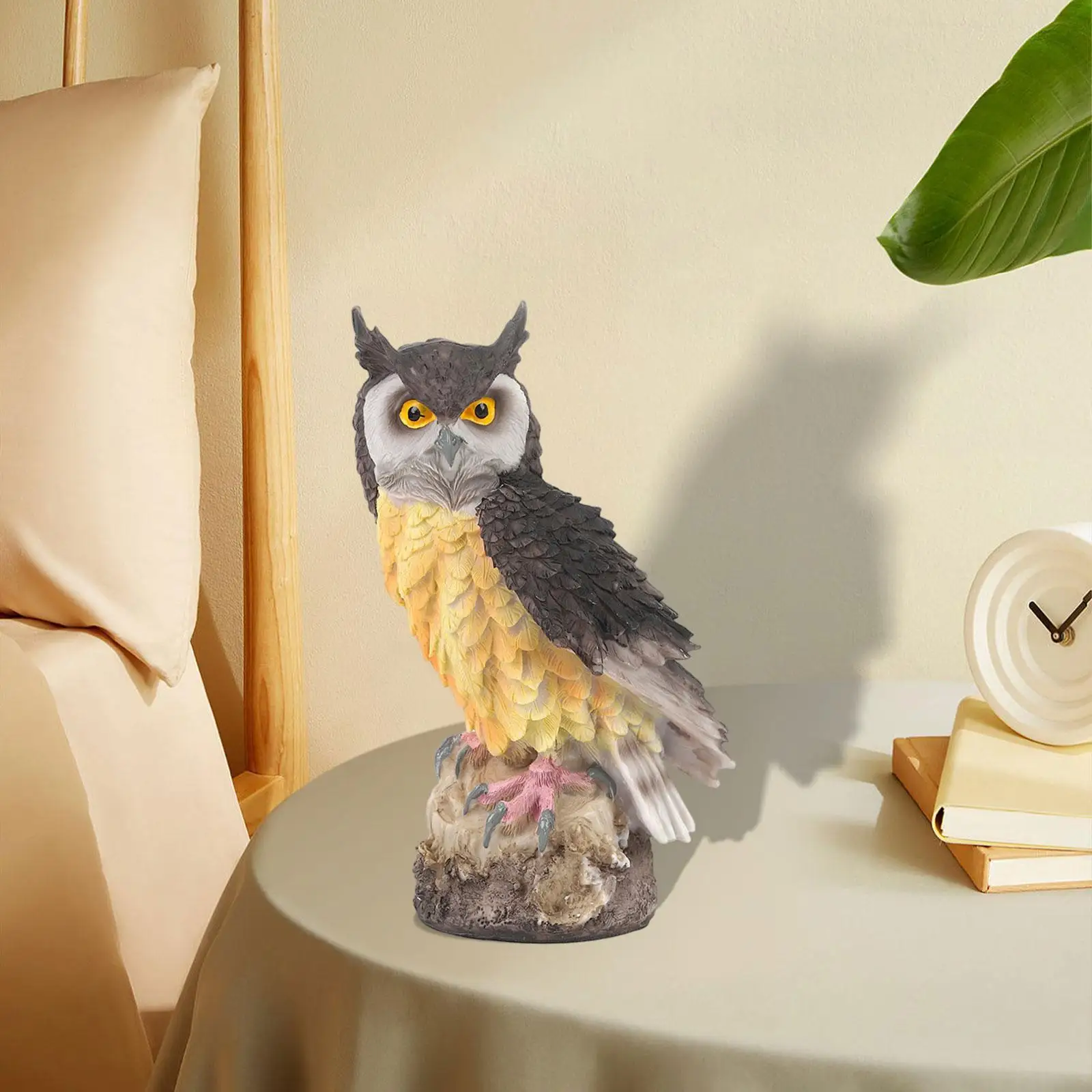 Resin Owl Statue Bird Sculpture Desktop Decoration Figure Collectible Figurine
