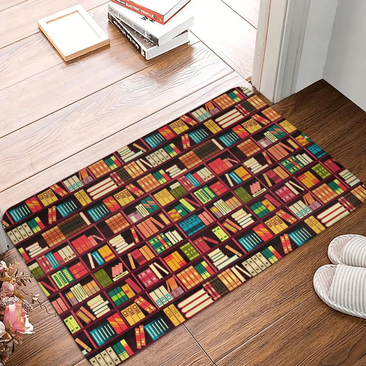 Education Library Book Doormat Kitchen Entrance Home Floor Mat Anti-slip Carpet Rug for Bedroom Footpad Mats