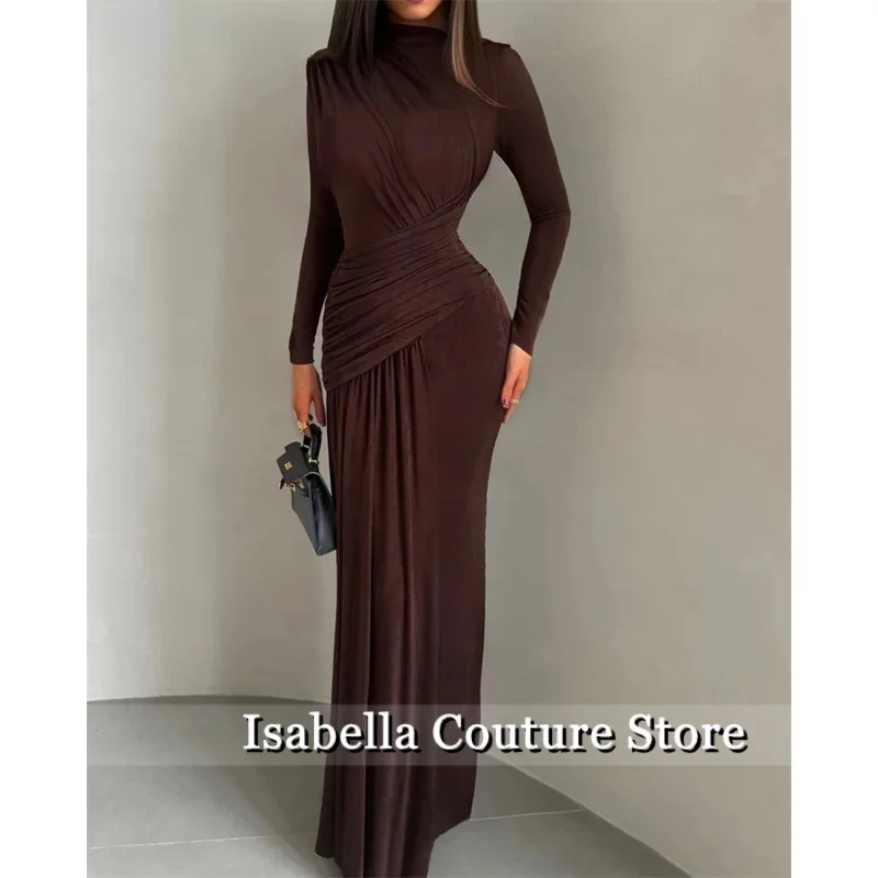 Zeemeermin O-hals Sexy Plooi Avondjurken Formele Partij Jassen voor Vrouwen Vloerlengte Elegante Prom Gown Aanpassen 2025