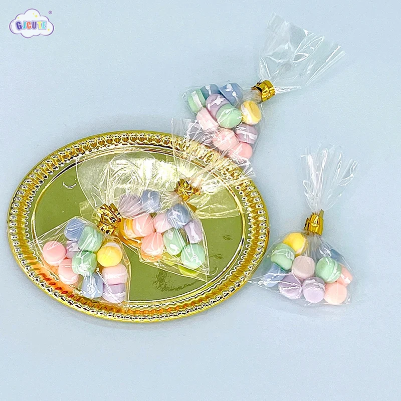 

1Bag 1:12 Dollhouse Miniature Macaron Colorful Cookies Biscuit Dessert Model Living Scene Decor Toy Accessories