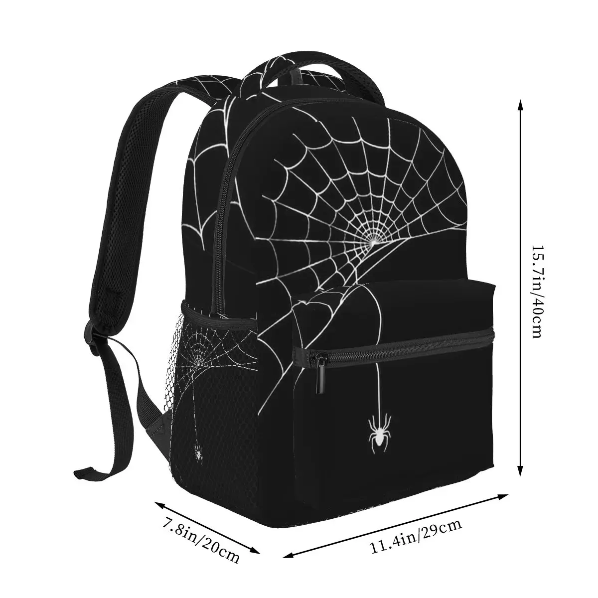 Black White Spider And Cobweb Backpack Student Boys Girls BookBag Children School Bag Laptop Shoulder Bags for Men Women