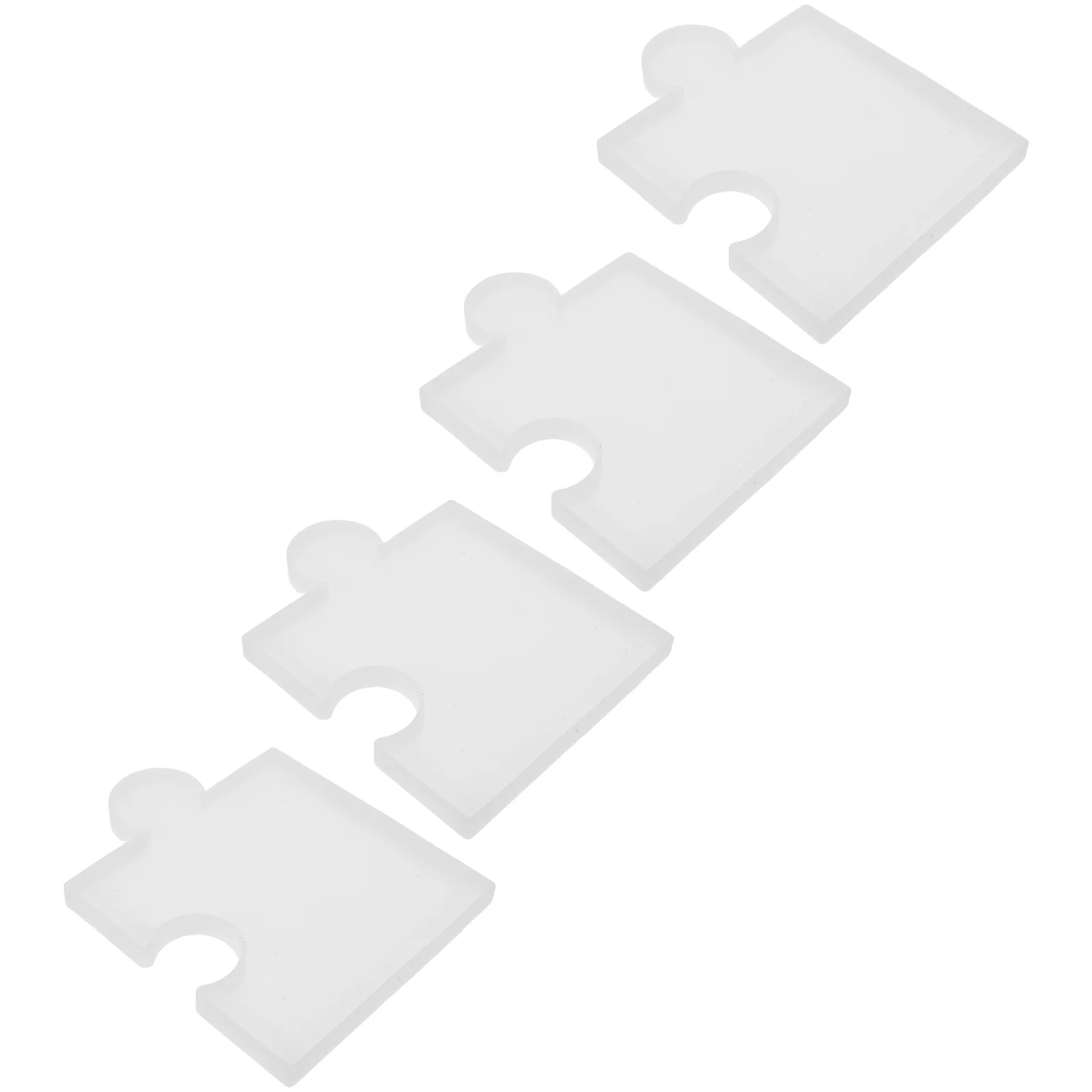 

4Pcs Puzzle Coaster Mold Silicone - 5.5x4.32inch DIY Resin Art Molds for Epoxy Craft Making - Flexible Non-Stick Tray for Home