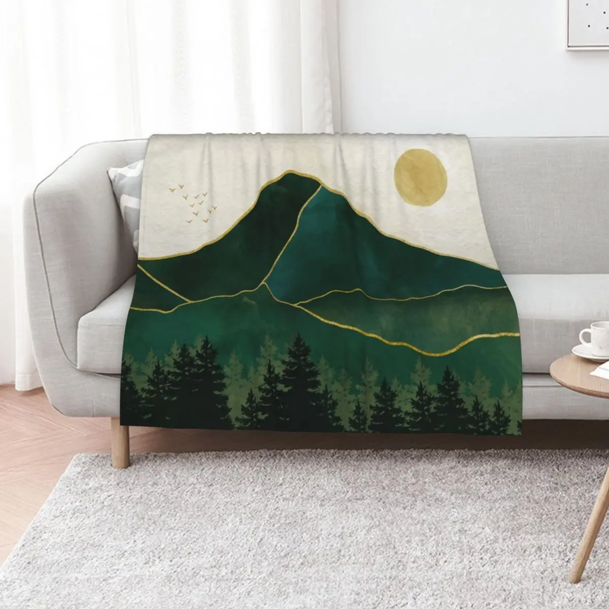 Mount Hood // Picture of a Emerald Abstract Dream and the Oregon Mountain Wilderness Throw Blanket Picnic Sofas Hairy Blankets