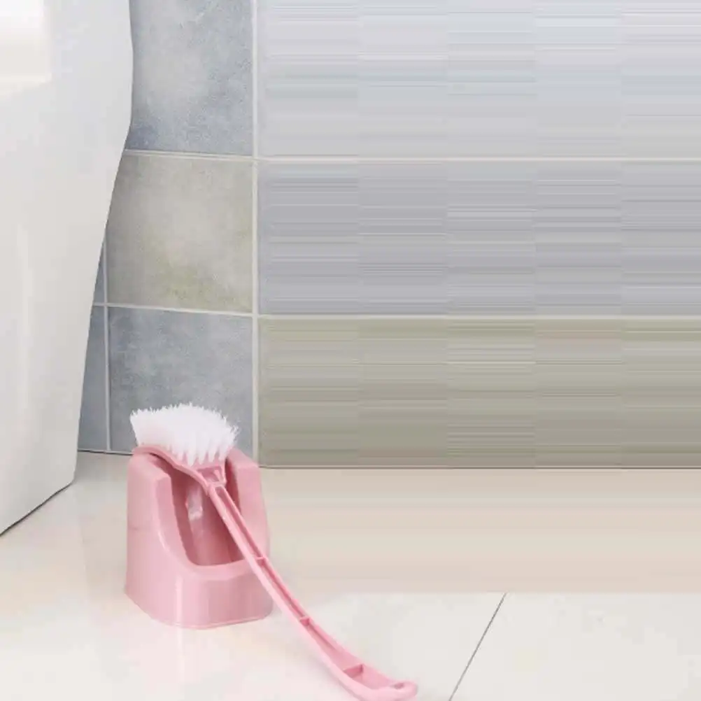 

3Pcs Toilet Brush Set Plastic Long Handle Double-Sided Large Cleaning Area Non-Slip Ergonomic Hook Design for Bathroom Household