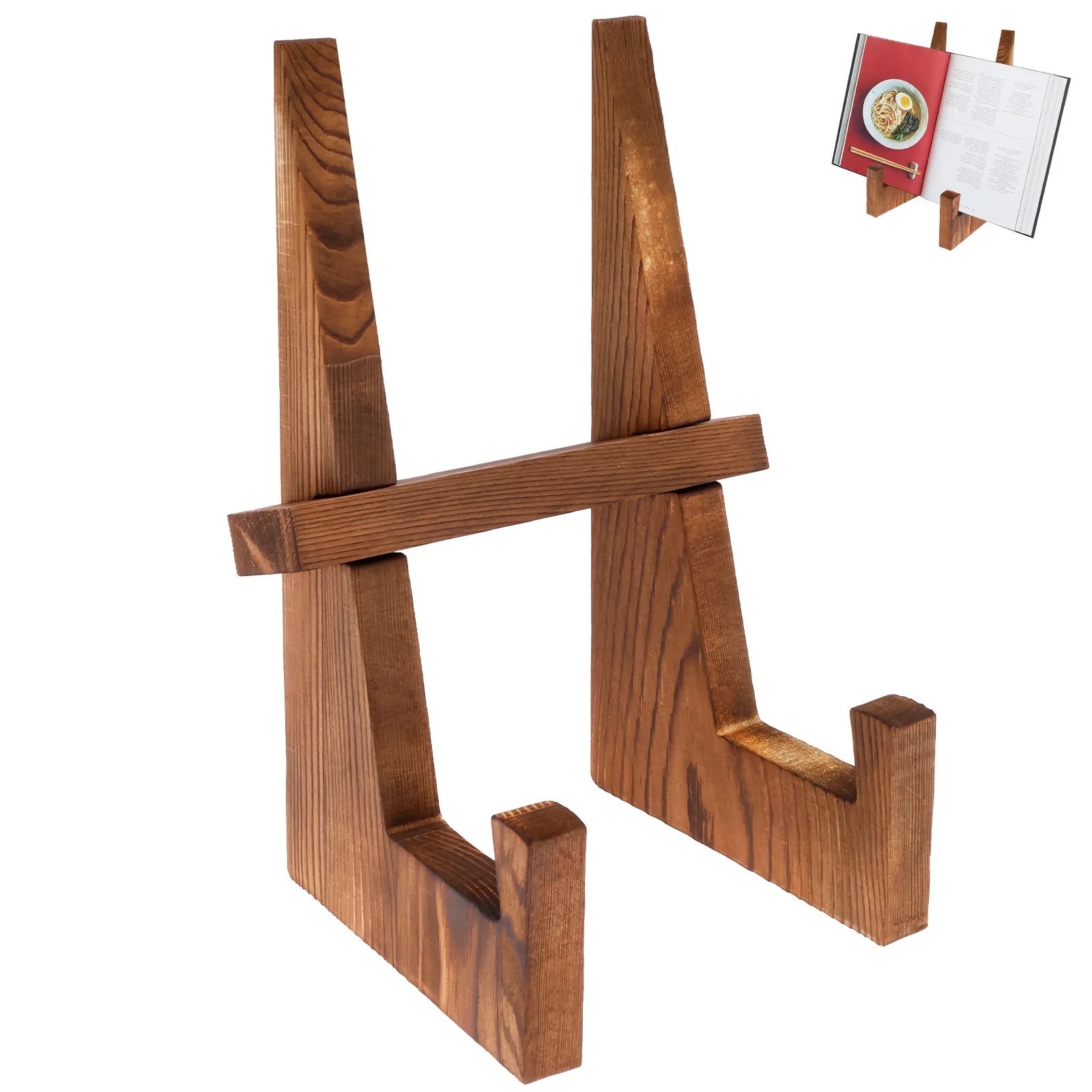 Soporte de placa de madera para exhibición de libros de recetas, soporte de registro de CD para exhibir imágenes de placa, marcos de fotos, decoración del hogar