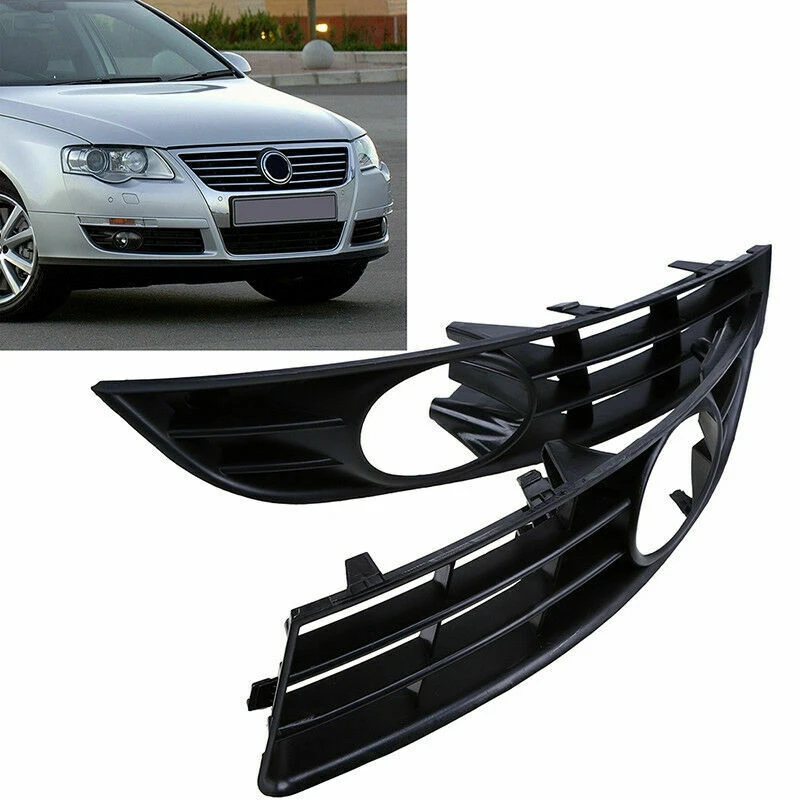 Car 1 Pair Front Bumper Side Lower Fog Light Cover Grilles for Passat B6 2006-2009