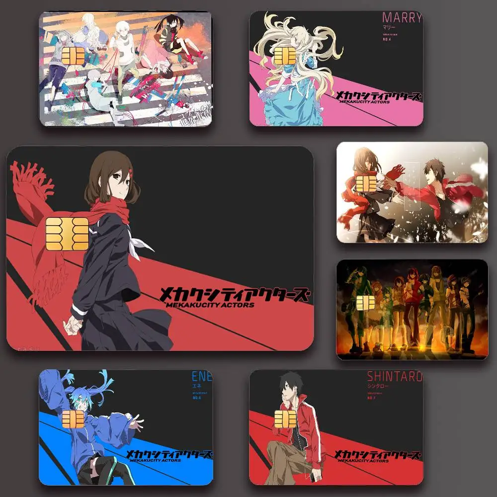Приключение аниме Mekakucity акторы плакат кредитная кожа обложка карты наклейки 4 шт. пленка автобус пропуск переднее украшение банк водонепроницаемый