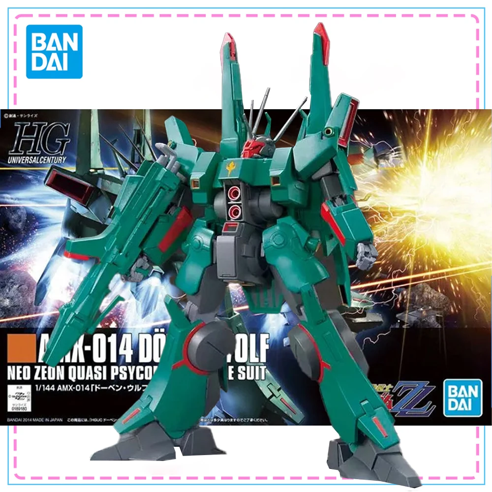 

Bandai HGUC 1/144 AMX-014 Doven Wolf Gunpla, натуральная модель Gundam, комплект фигурок, сборная модель для мальчиков, игрушки, рождественские подарки