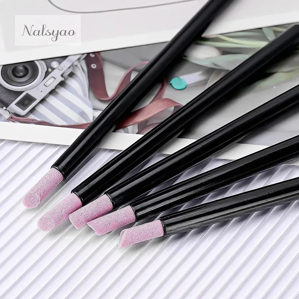5Pcs Nail Art Quartz Grinding Pen Cuticle Remover Dead Skin UV Gel Polish Nail File DIY Manicure Pedicure Care Tools