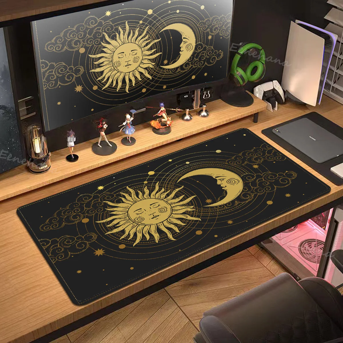 Moon Sun Planet Large XXL Speed Version Game Computer Keyboard Office Table Mat Gaming Accessory Mouse Pad for PC Gamer Mousemat