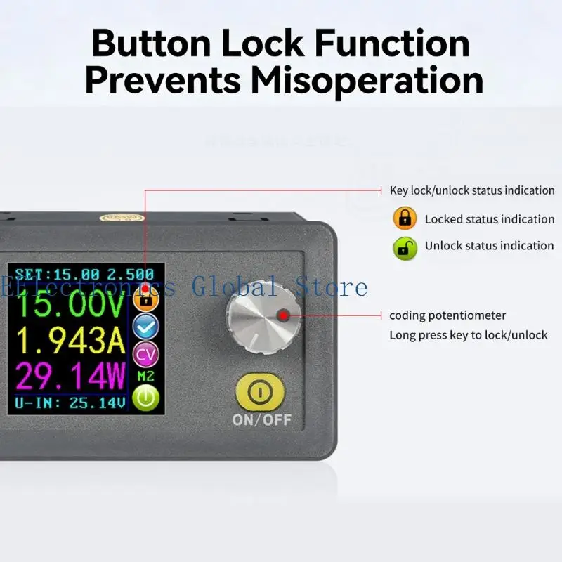 462B Programmable Power Supply Module 0-32V 3A 96W With Over Protections And Color LCD Screen For Lab Equipment