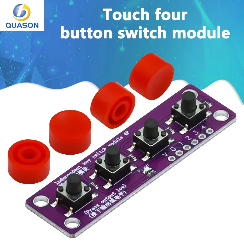 Touch four button switch module compatible with Arduino development board sensor Raspberry PI 51 MCU suite