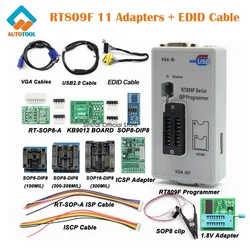 Original RT809F Serial ISP Programmer LCD Usb Repair Tool 1.8v Adapter SOP8 Test Clip EDID Cable ICSP Bios Universal Programmer