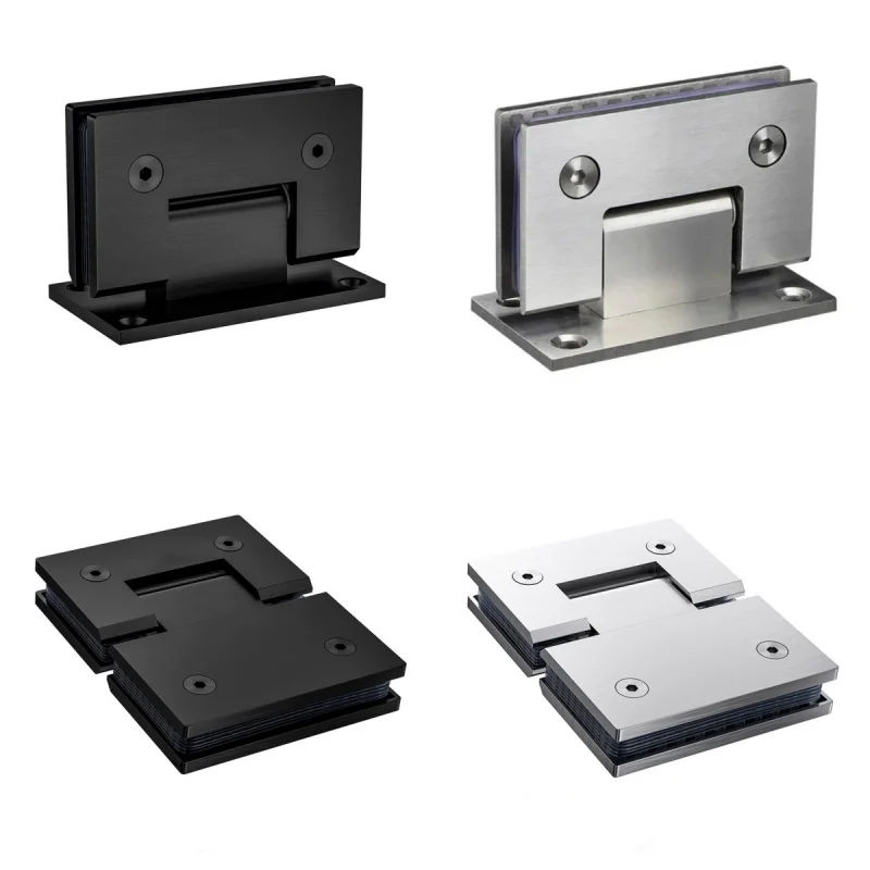 90° /180° Showcase Clip 304 Stainless Steel Heavy Duty Glass Bracket Clamp Shower Door Hinge Furniture Hinge Replacement Parts