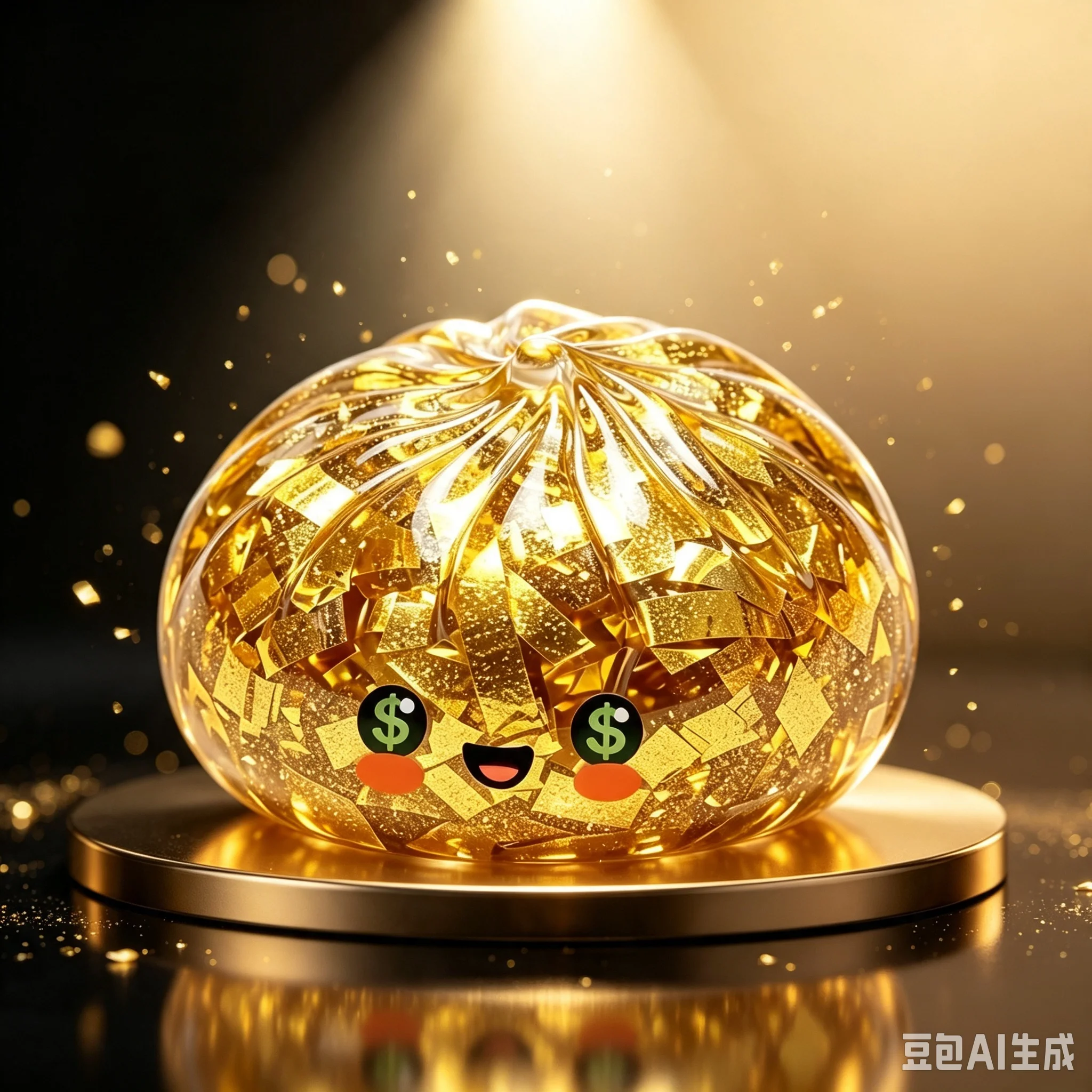 Kawaii Glitter Bun Squeeze Toy Transparent Dumpling Squishy Toy Cute Cartoon Fidget Toy ASMR Sensory Toy Stress Relief