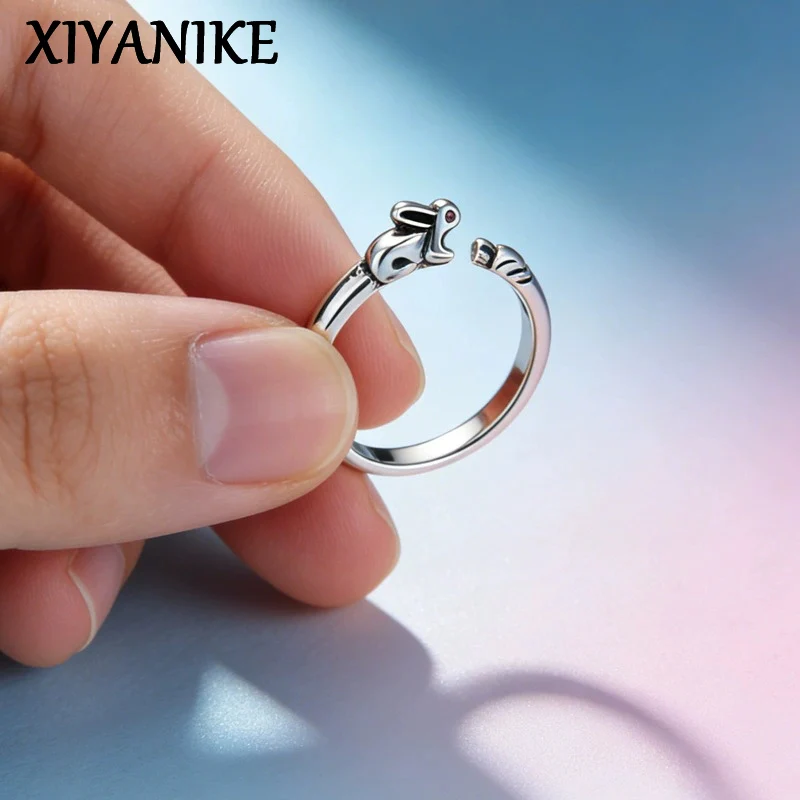 

XIYANIKE Fun Creative Rabbit Carrot Adjustable Finger Rings For Women Girl Fashion New Jewelry Gift Party Wholesale кольцо