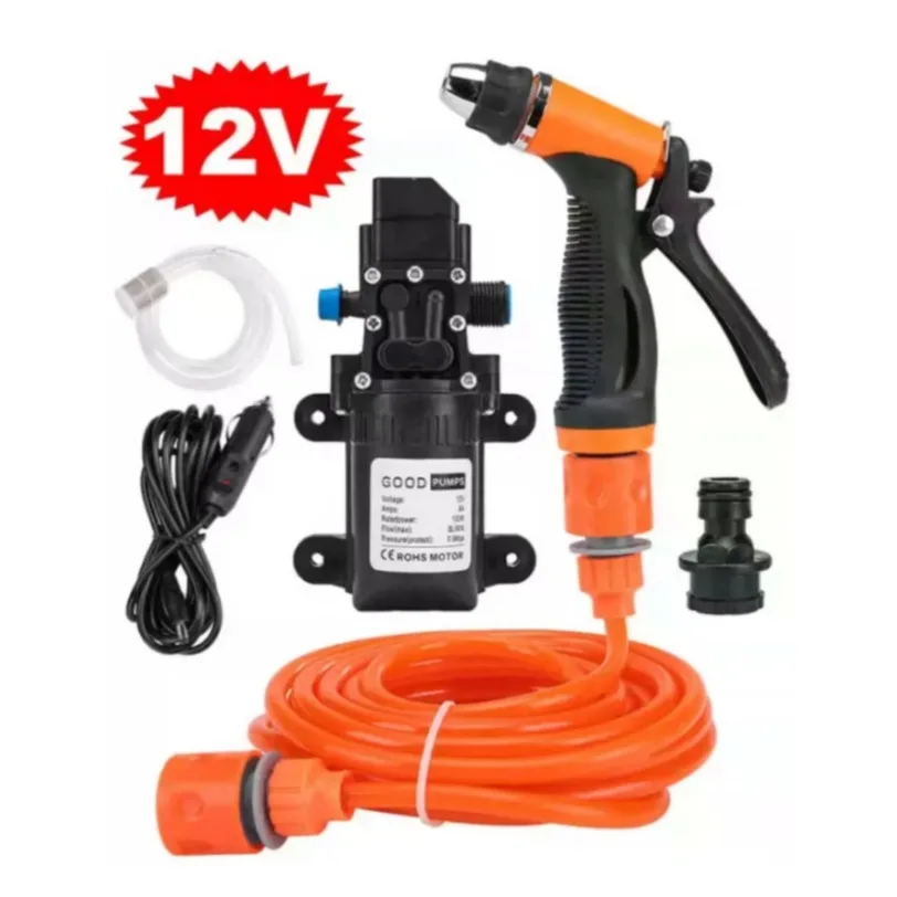 12V High-pressure Pump Car Wash Water Gun Household Car Wash Machine, Electric Portable Car Wash Pump