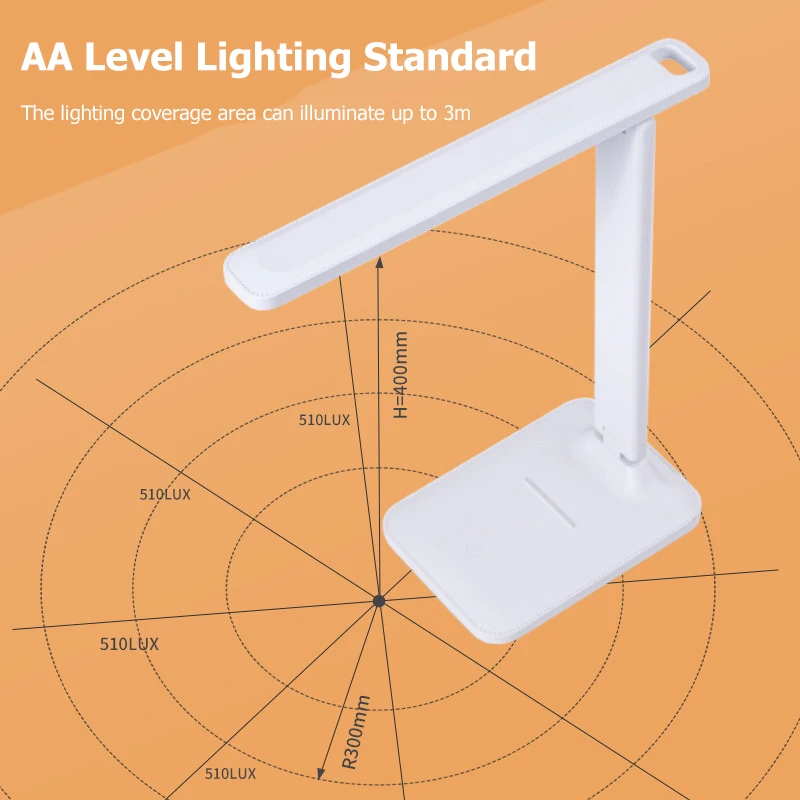 Table Lamp USB Touch Dimmable Night Light Folding Student Dormitory Reading Eye Protection Bedroom LED USB Charge Desk Lamp