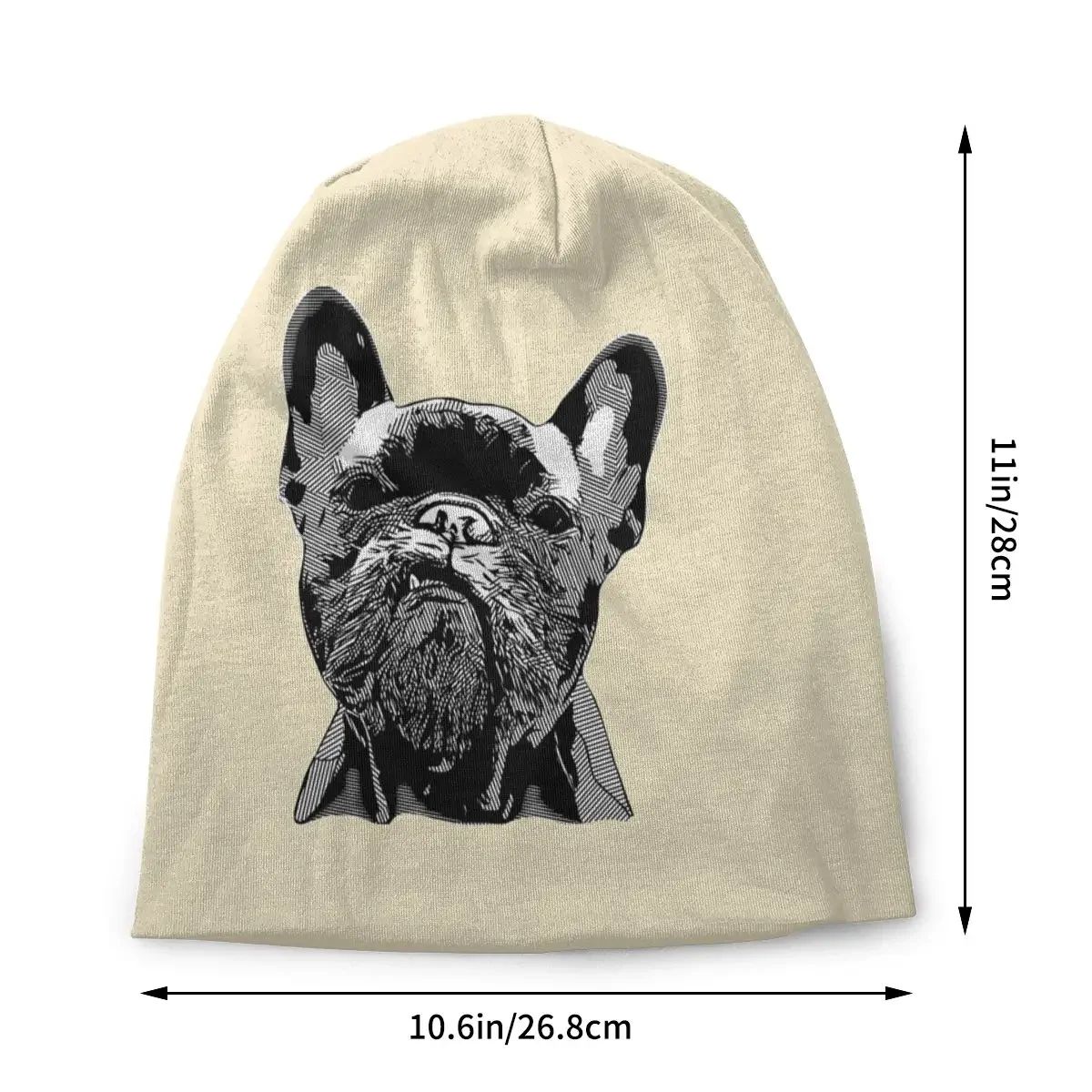 Custom Cute French Bulldog Geometric Bonnet Homme Fashion Knitting Hat For Women Men Winter Warm Pet Dog Beanies Caps