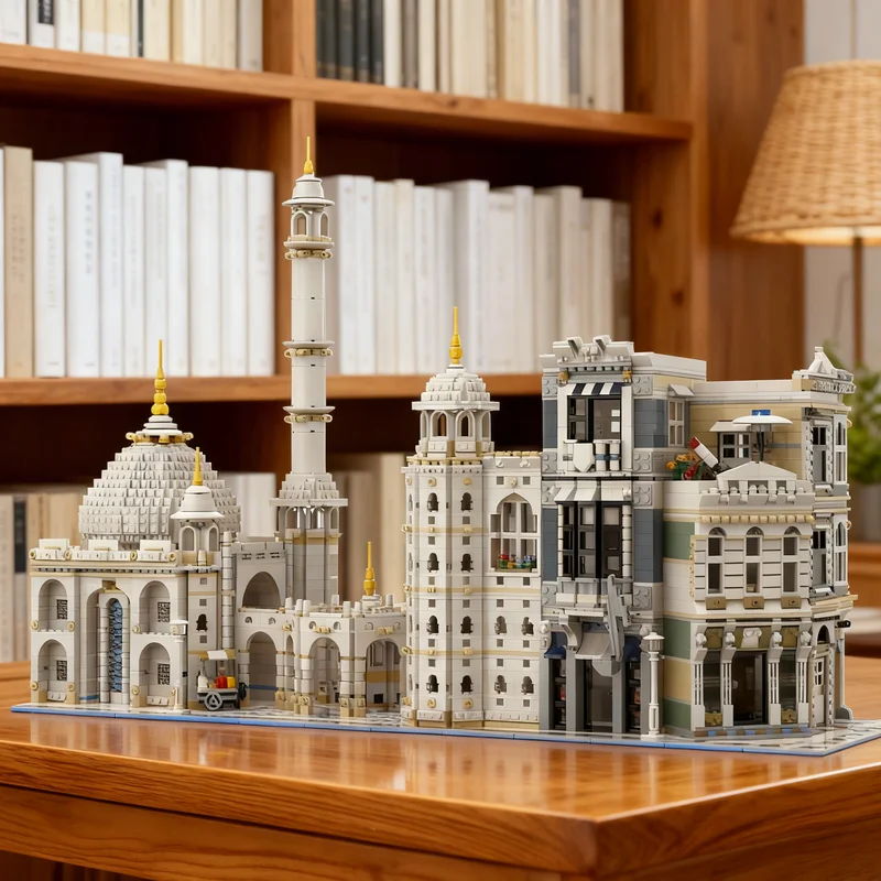 

7048pcs MOC Mosque Corner Modular Streetscape Model Building Blocks Creative Display Gift Collectible Decor Kids Premium Adult