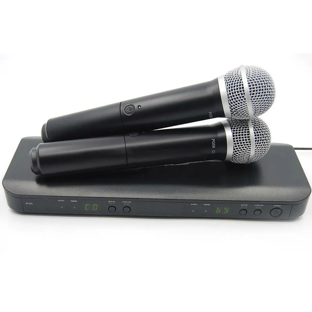 BLX288/PG58 microfono wireless a 2 canali con ricevitore BLX88 e microfono palmare PG58 per prestazioni sul palco Karaoke