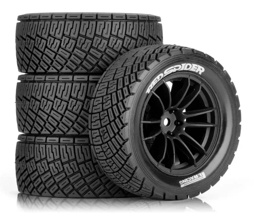 RC Model Car 1/10 Tension Car Tire Flat Running Drift Road Tire Diameter 77mm Wheel Hex Hub 12mm