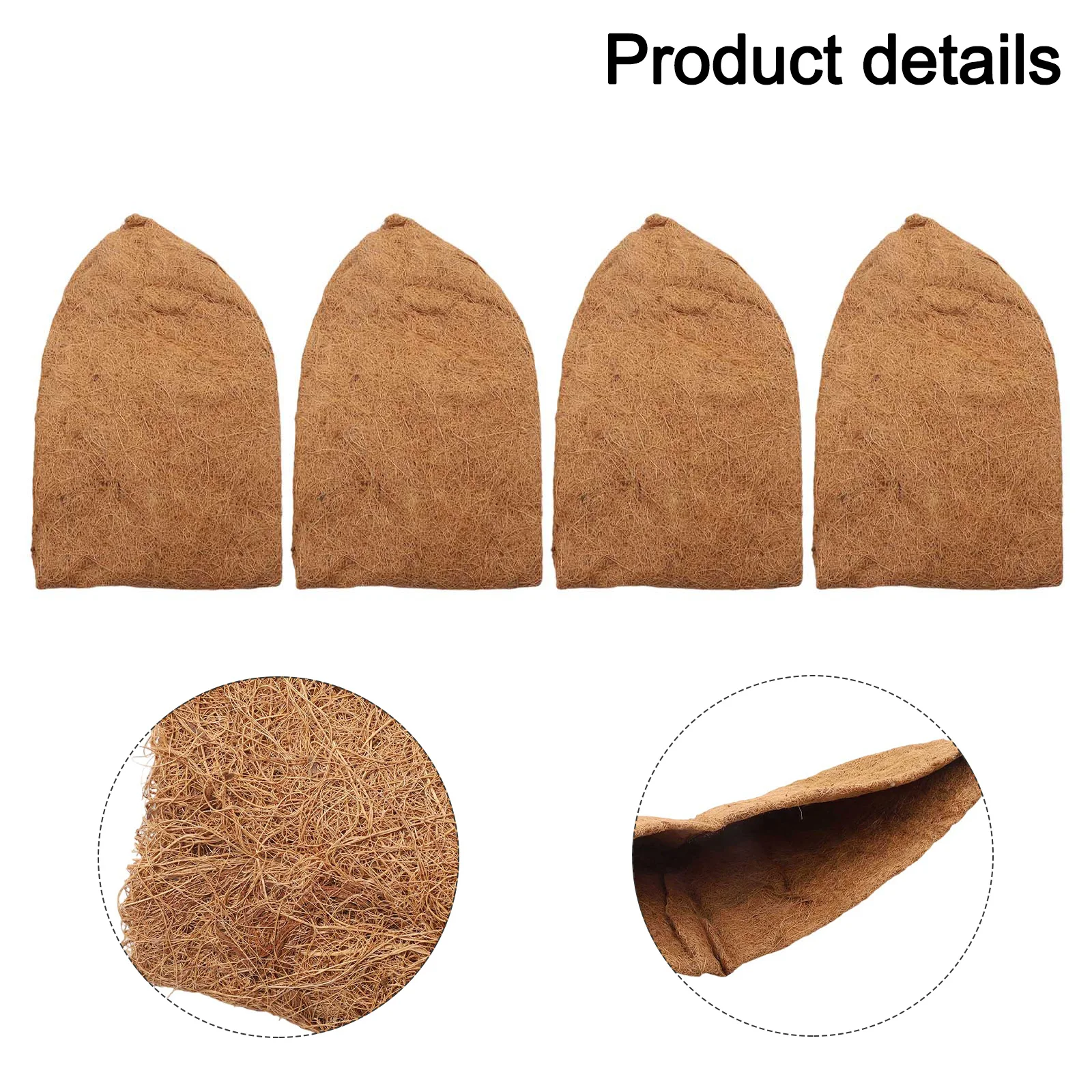 2/4/6pcs 24in Coconut Flower Basket  Natural Coconut Fiber Hanging Basket Liner Flower Basket For Gardening & Decor Garden