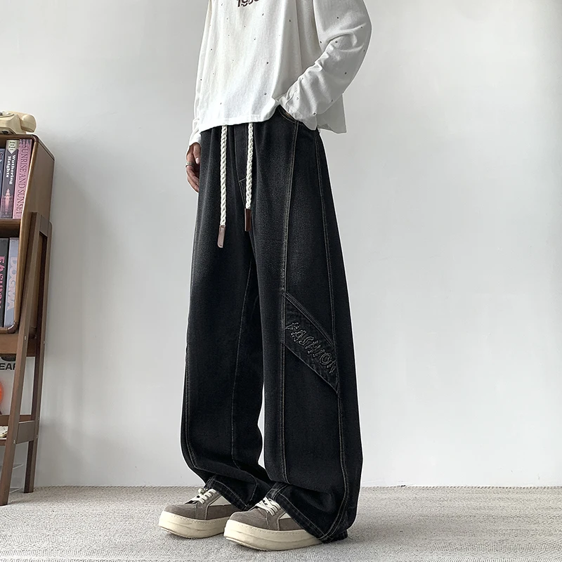 Herrenhose, Angelhose, vielseitig, Übergröße, Herren-Jeanshose, locker, Herbst, gerades Bein, Herren-Jeanshose, trendig, lässig