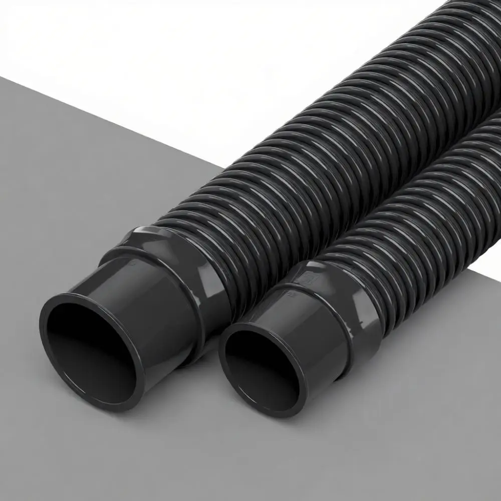 Aquarium Bottom Filter Pipe Flexible PVC Corrugated Hose Water Pump Connector Fish Tank Drainage Plumbing Tube Black