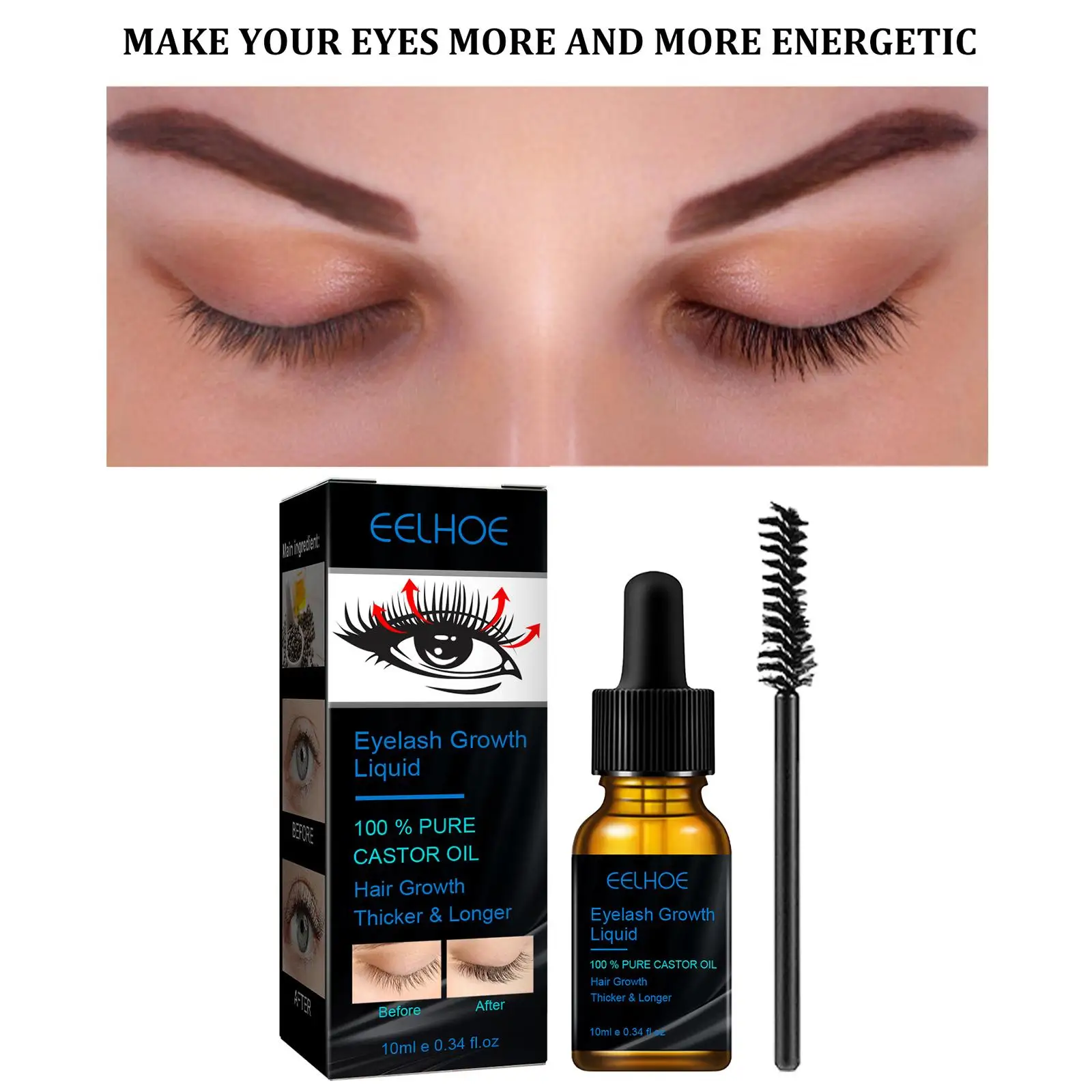 Eyelash Growth Enhancer Natural Eyelashes Longer Fuller Thicker Treatment Eye Lashes Serum Mascara Lengthening Eyebrow Growth