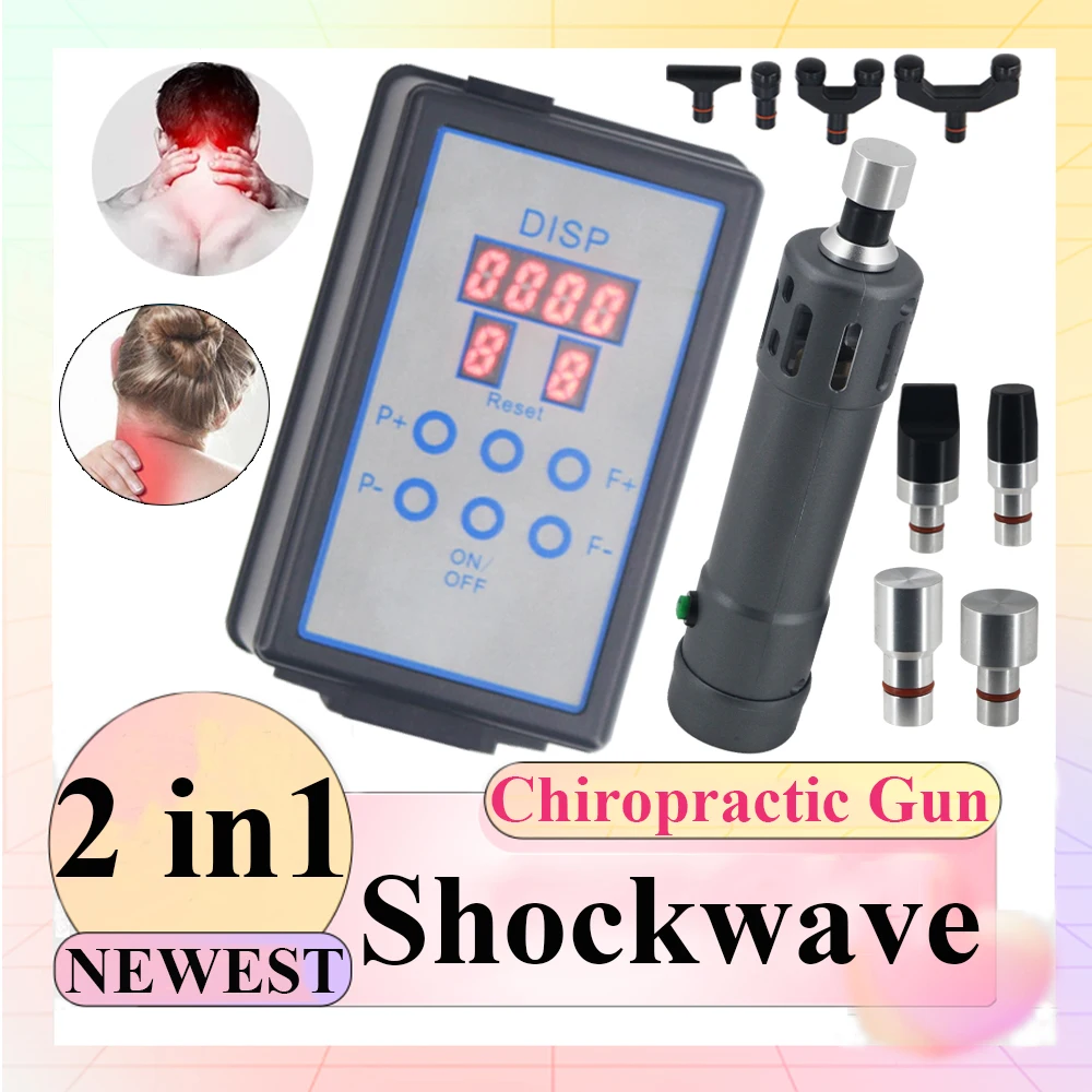 

2 IN 1 Shockwave Therapy Machine Chiropractic Gun For ED Treatment Top Quality Shock Wave Body Relax Muscle Massager Hot Sale