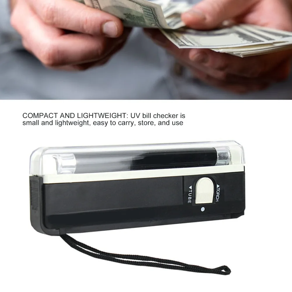 Efficient ABS Money Detector Violet Light T5 Lamp Banknote Detector Portable Design 4W Power Bill Tester Currency Checking