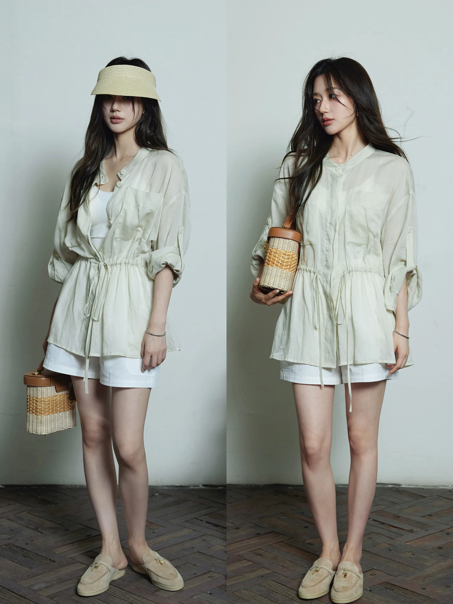 

Two-Way Wear Loose Belted irt Lightweight Breathable 55% Silk 45% Lyocell Casual Sle Women's Summer irt