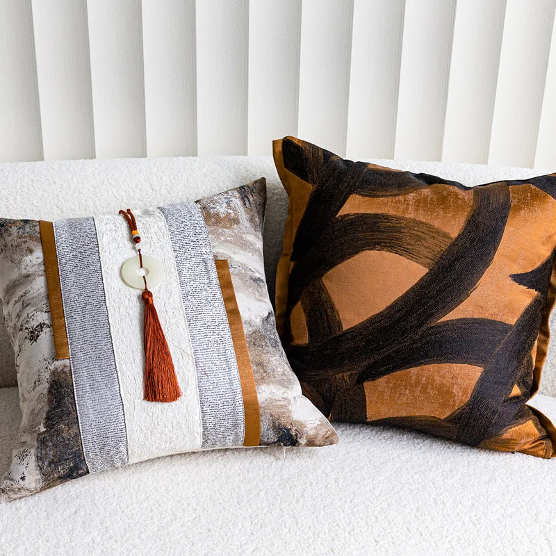 30X50/45X45CM Orange Throw Pillow Cover Antique Light Luxury Waist Cushion Cover Decor Home Decorative Pillowcase