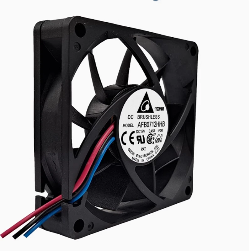 高速冷却ファン、3線式、4300rpm、12v、0.45a、AFB0712HHB-F00、70x70x15mm