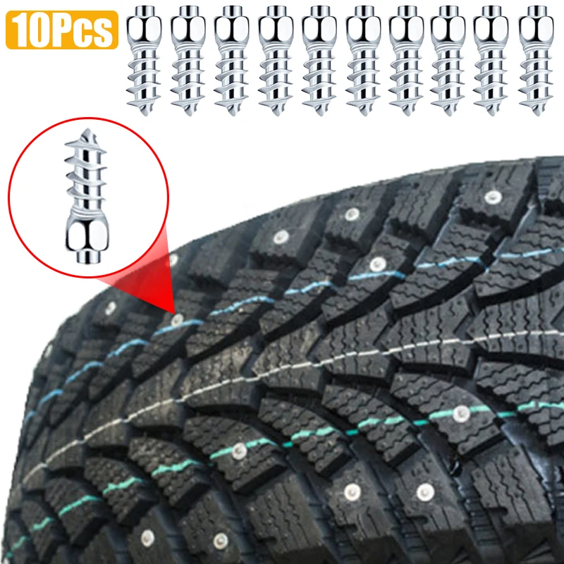 10Pcs Car Tire Studs Anti-Slip Screws Nails Universal Motorcycle Bike Truck Off-road Tyre Anti-ice Spikes Snow Auto Repair tools