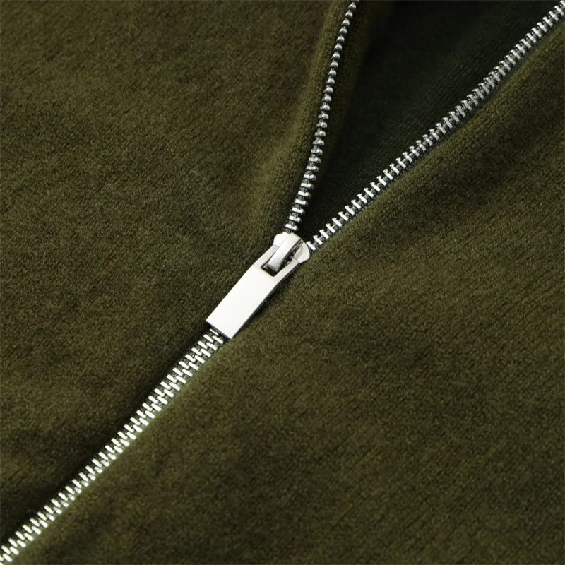 Cárdigan para mujer primavera 2026 nuevo tejido elástico ajustado top de manga larga 100% lana cuello alto suéter de mujer abrigo de mujer