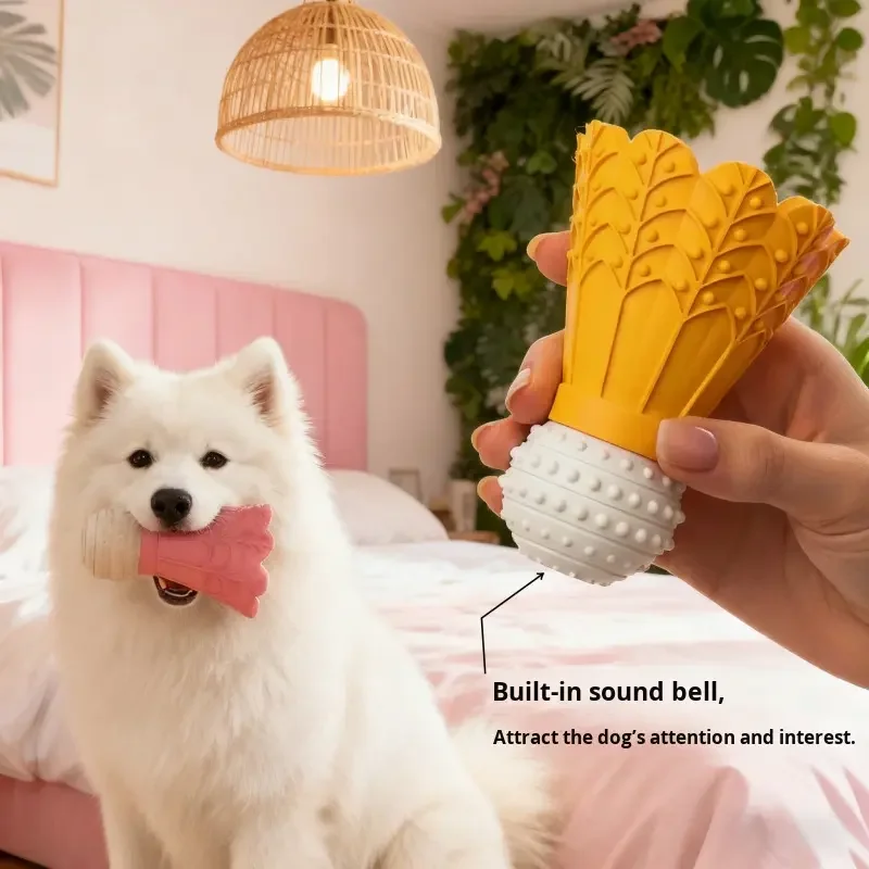 Interactive Badminton-Style Dog Chew Toy Bite-Proof, Boredom Relief & Teeth Cleaning Fun Puzzle Stick for Dogs