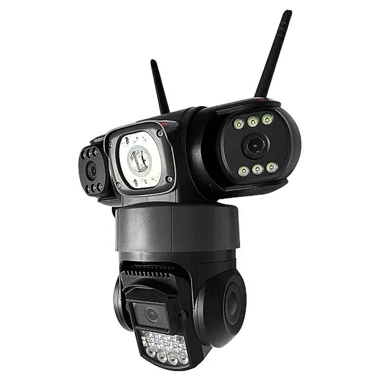4G SIM Card PTZ Camera with 64G/128G Card 12MP 3pc Lens 3pc Screen WIFI IP Camera Auto Track Night Vision Smart Security Cameras