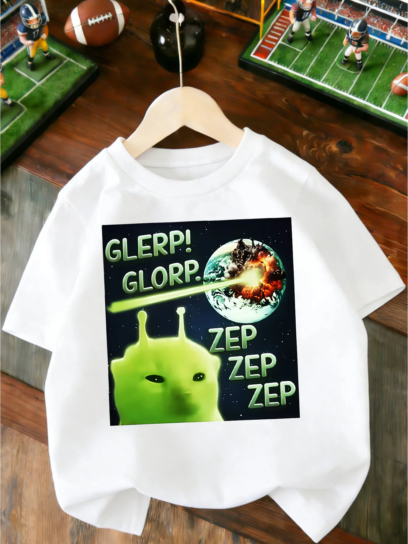 Weird Alien Cat Sci Fi Universe Meme Graphic T Shirt Boys Girls Casual Short Sleeve Tee Family Matching Kids Cotton Tops