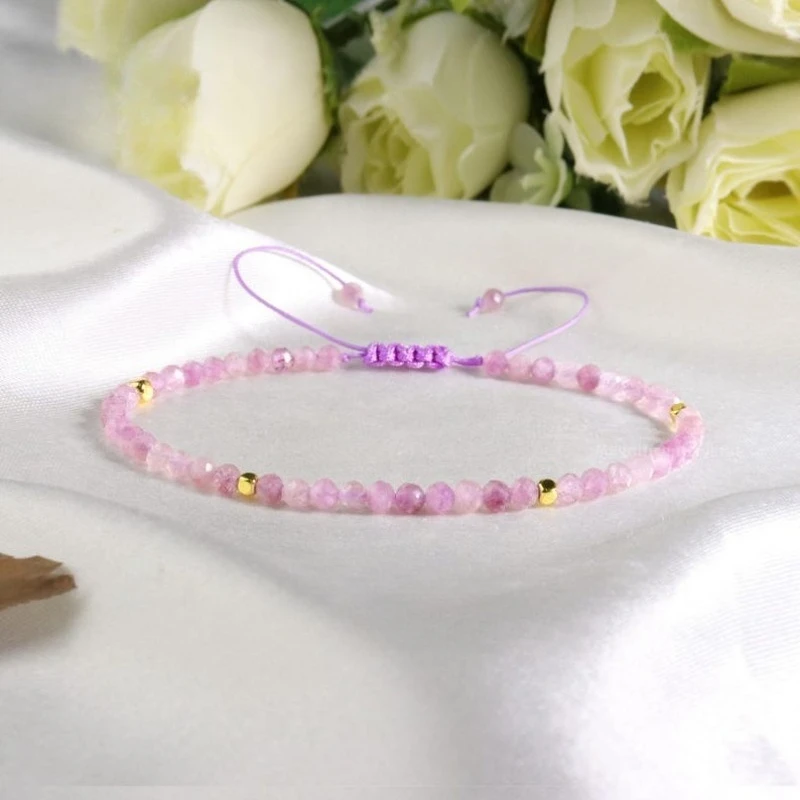 Minimalist Purple Kunzite Feminist Bracelet Inner Peace Gem Xmas Thanksgiving Gift for Women