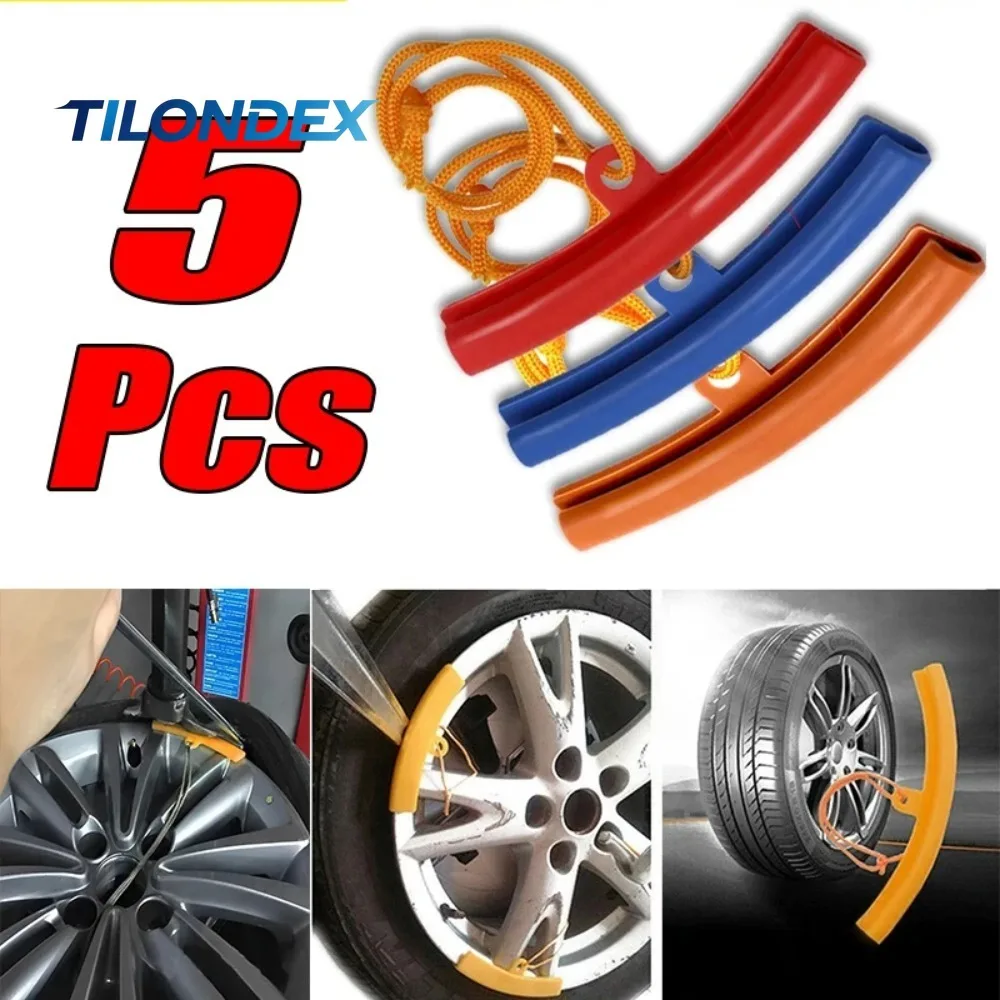 TILONDEX 5Pcs Wheel Guard Rim Protector Red Car Motorcycle Bicycle Tyre Changer Guard Tire Change Car Wheel Rim Guard