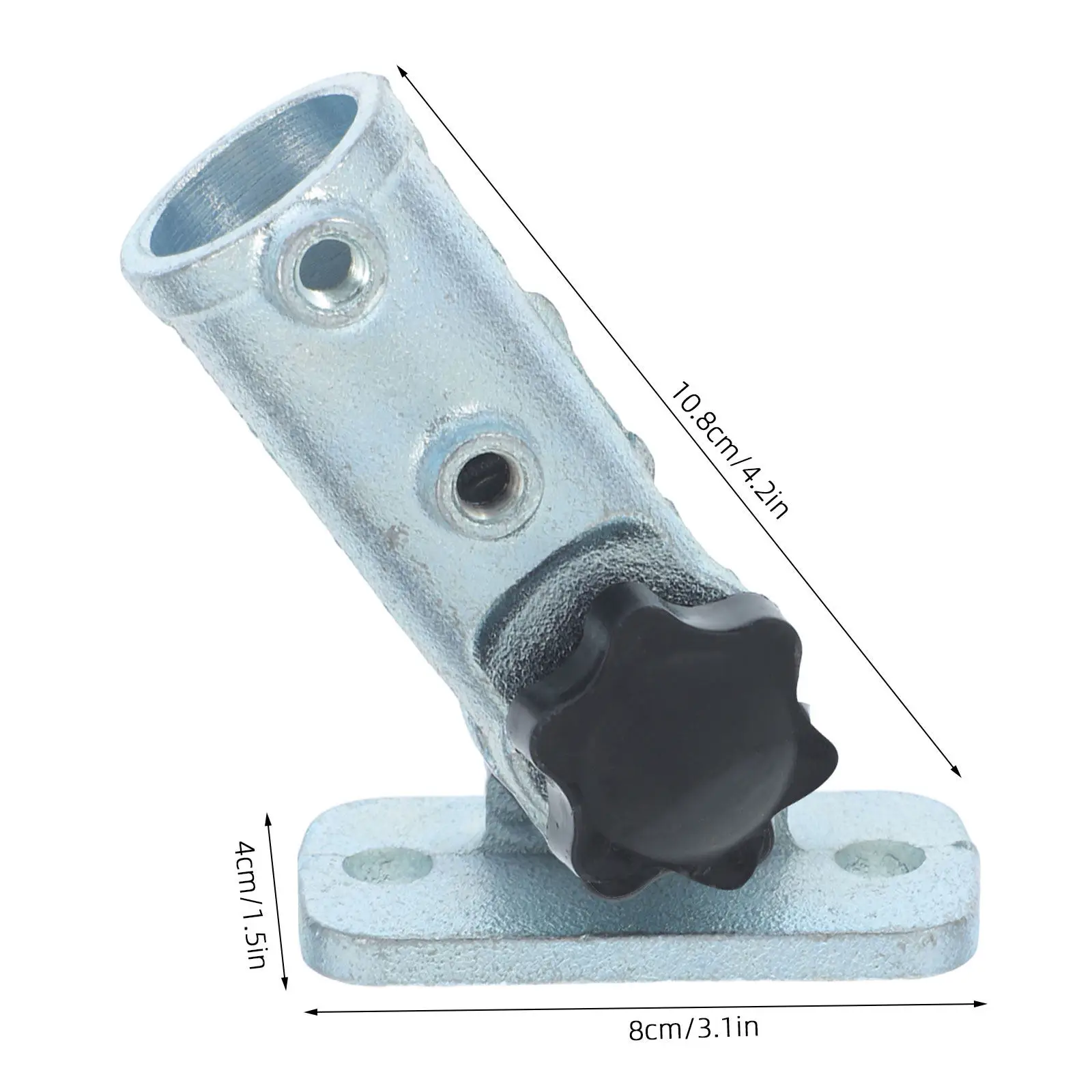 180 Degree Adjustable Flagpole Bracket Metal Deck Mounted Flagpole Base Plate Wall Mount Sturdy Flag Pole Holder for Outdoor Usa