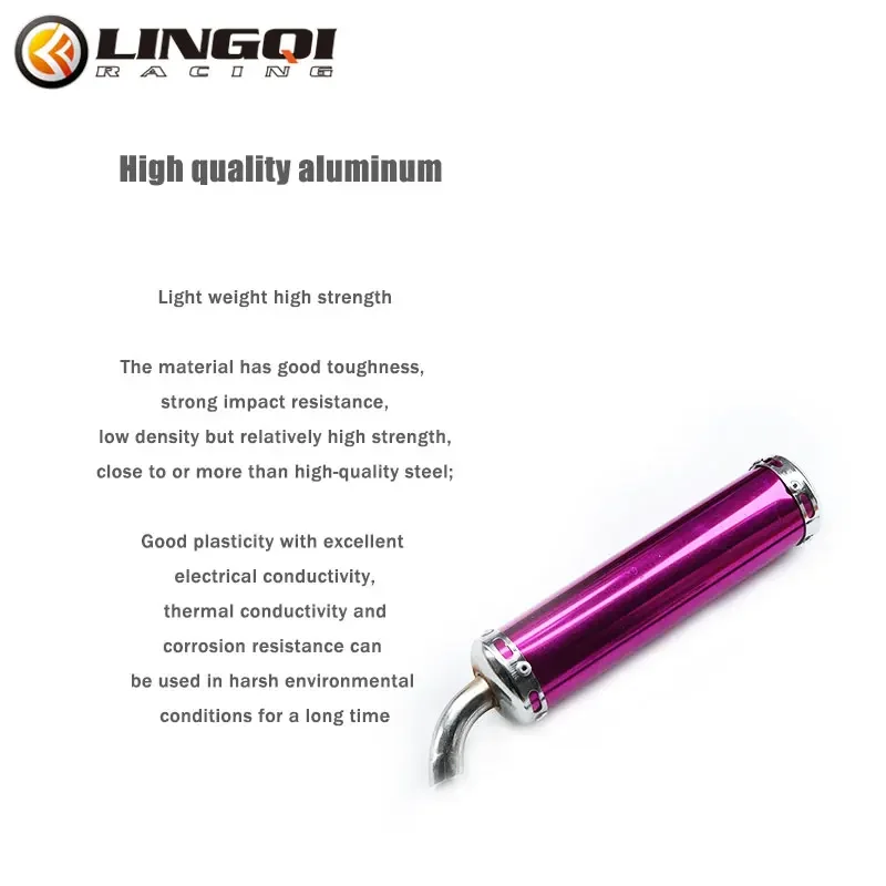 LESQUE 310mm Moto Exhaust Pipe Muffler Silencer Aluminum Parts For 50cc 250cc 2 Stroke Scooter ATV Street Dirt Bike Modified