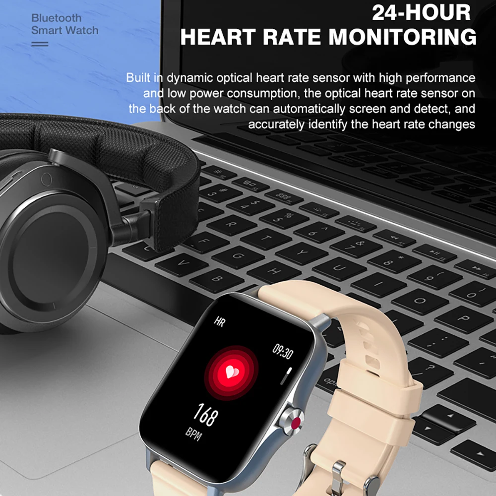2026 New Men 1.69 Inch Blue Tooth Call Smartwatch Heartrate Blood Oxygen Testing Music Playing Waterproof Women Sport Smartwatch