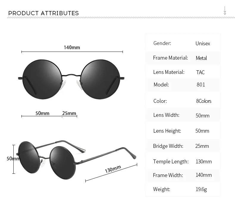 

Classic Men Retro Round Frame Active Polarized Sunglasses Women Dazzling Sun Glasses Sports Outdoor Travel Eyewear T243