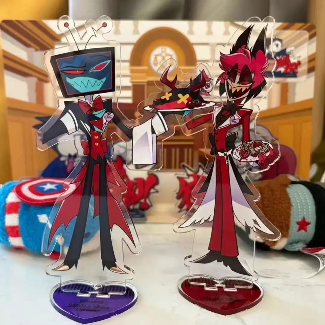 2pcs/set Anime Peripherals Alastor Waiter Figure Acrylic Stand Vox Tailcoat Figure Acrylic Stand Collectible Re-ceration Toys