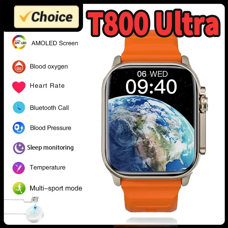 Smart Watch T800 Ultra 2 Watch Ultra Gen 2 IWO Watch NFC Bluetooth Call Heart Rate Waterproof Wireless Fitness Watch