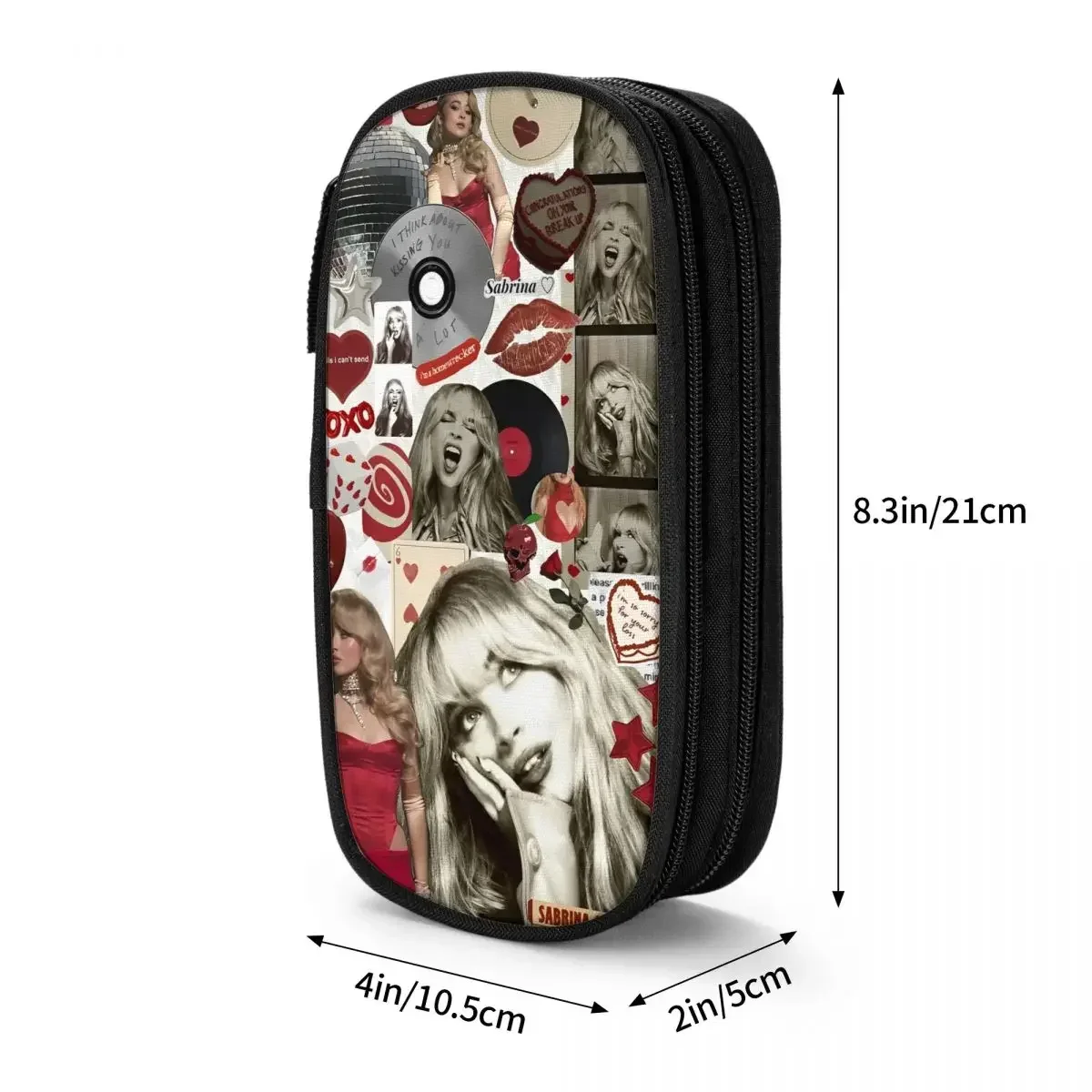 Fun Sabrina Carpenter Pencil Case 90s Music Tour 2024 Pencil Box Pen Box for Girl Boy Large Storage Bags Students School Gifts